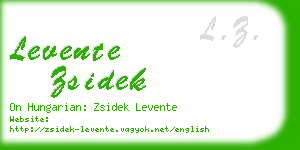 levente zsidek business card